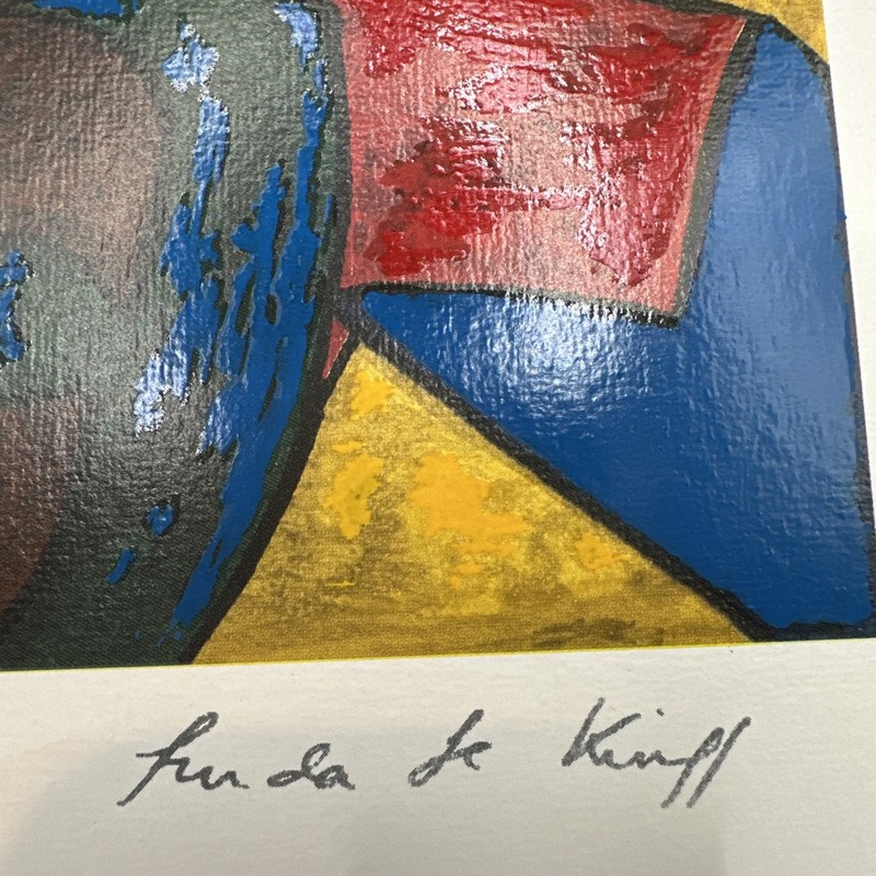 Double Linda Le Kinff Seriolithograph 8 5/8 X 7 1/4in COA and biography included gallery