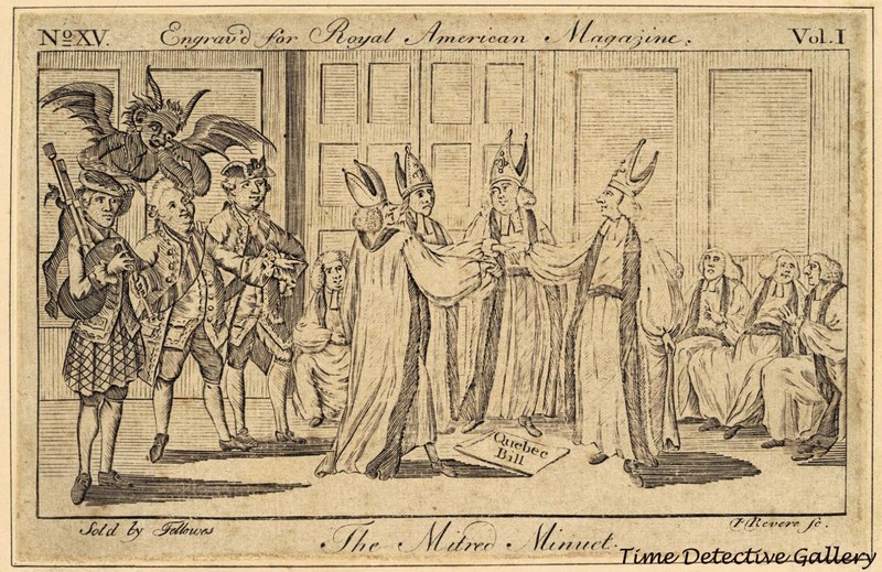 «The Mitred Minuet» Cartoon by Paul Revere – 1774 – Revolutionary War Art Print