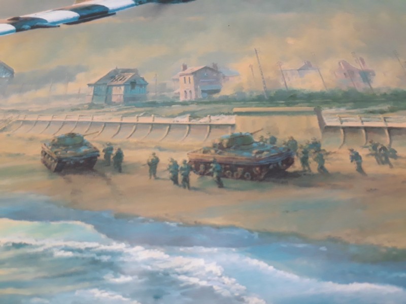 RAF Spitfire Glass Print 50 x 35 cm Wall Mounts Attached Beach Landing gallery