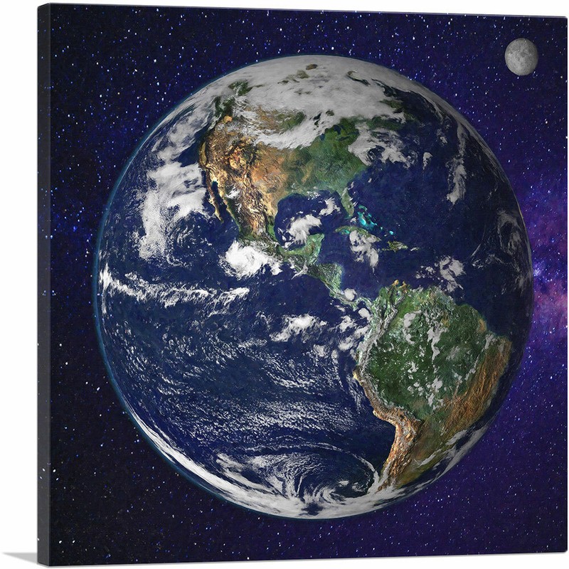 ARTCANVAS Planet Earth in Space Home Decor Canvas Art Print