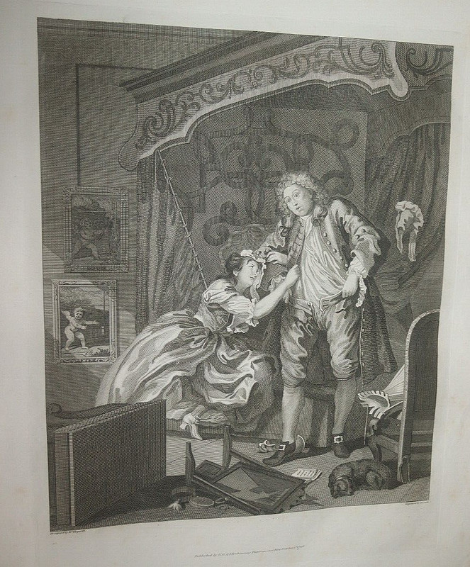 1798 After William Hogarth Engraving BEFORE & AFTER (sex) 17" X 23" gallery