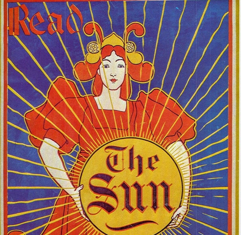 Louis Rhead «The New York Sun» Vintage art-book page