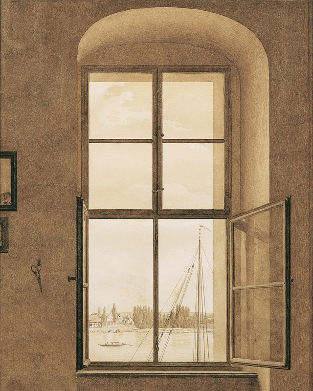 Vintage Window Painting Reproduction Giclee Print on Fine Art Paper