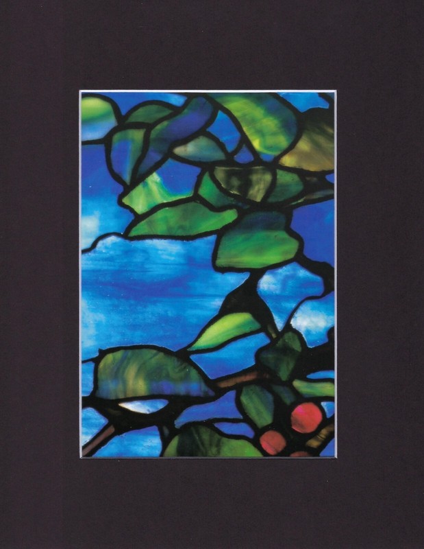 8X10 Matted Print Art Picture Louis Comfort Tiffany Stained Glass: Blues Tree