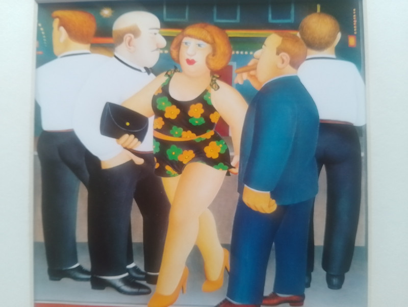 Beryl Cook print 'Bouncers Back' FRAMED gallery