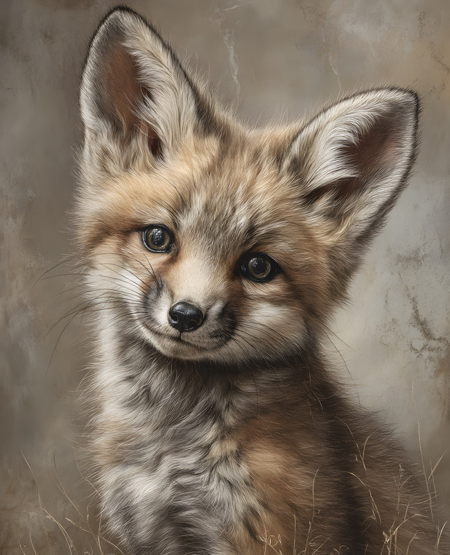 8×10 Cottagecore Storybook Woodland Fox Cub Art Print – 123965199