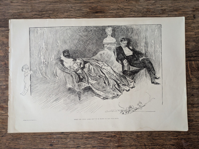 1900 "The Heroic Sex" "Hard To Get Him Back" Charles Gibson Girl Print 17x11" gallery