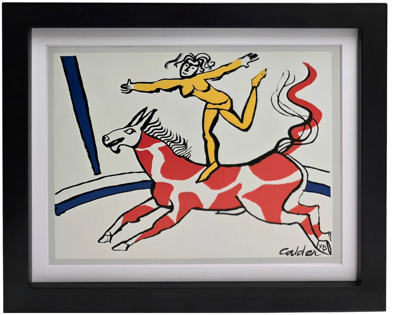 ALEXANDER CALDER Yellow Equestrienne Plate Signed Mid Century Modern Art Print