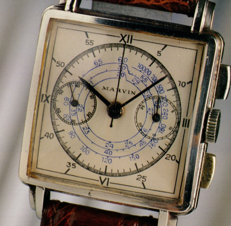 1990 Vintage Print Watch 1949 Marvin Silver Wristwatch Time Clock Timepiece gallery