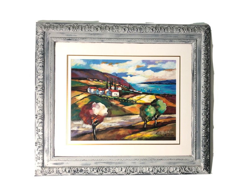 Brodinsky Framed/Signed, L.E Serigraph Print-Impressionist Art Painting. 31”x27” gallery