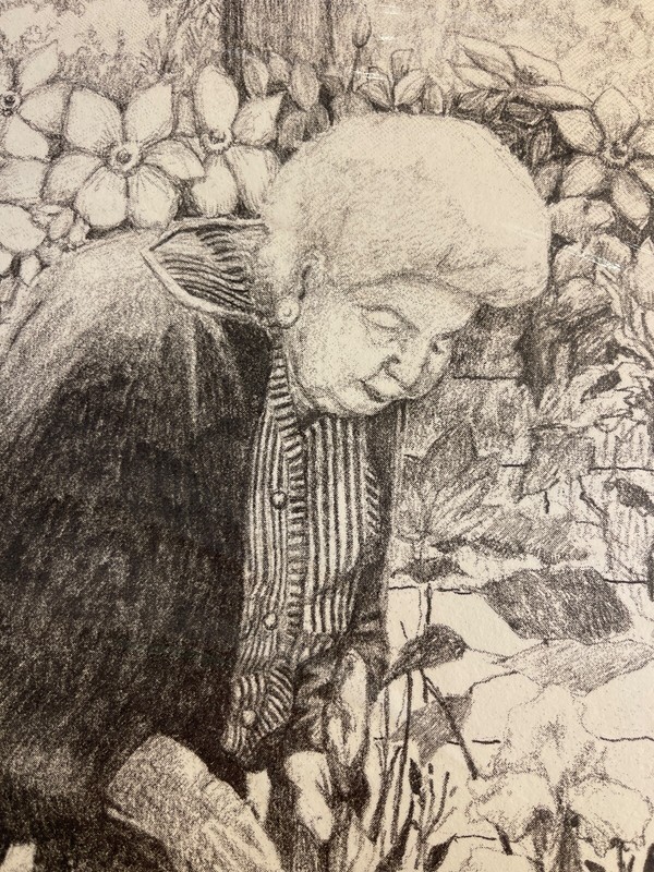 Tom Dameron SIGNED & Numbered "Anene" 17x14" Pencil Sketch art print Lithograph gallery