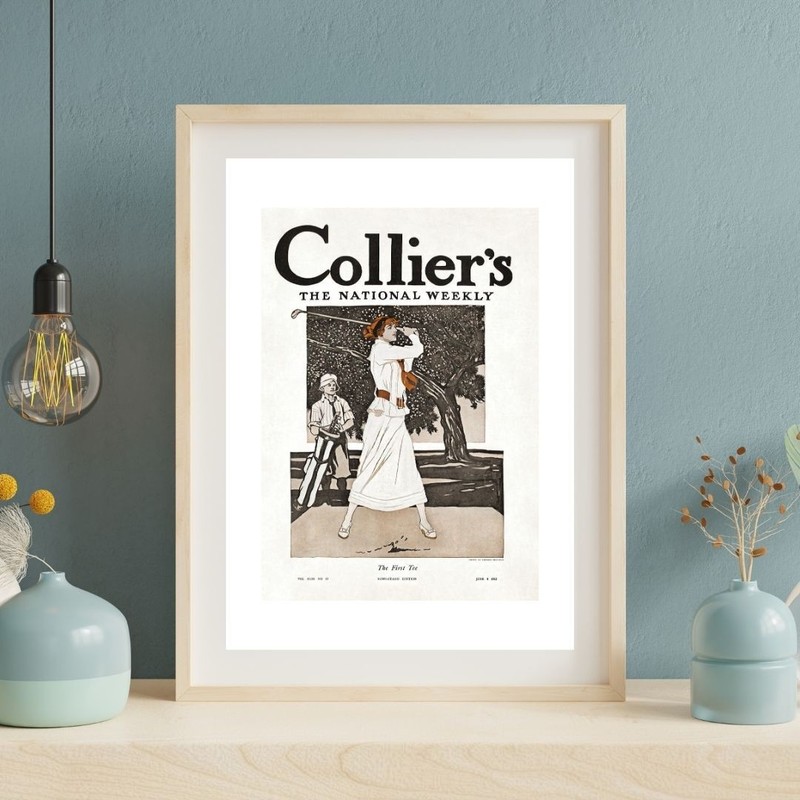 The First Tee – 1912 Collier’s Magazine Cover Art | Vintage Golf Print