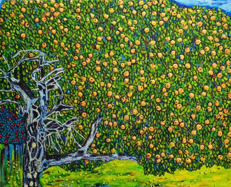 The Golden Apple Tree by Gustav Klimt Art Home Decor gallery