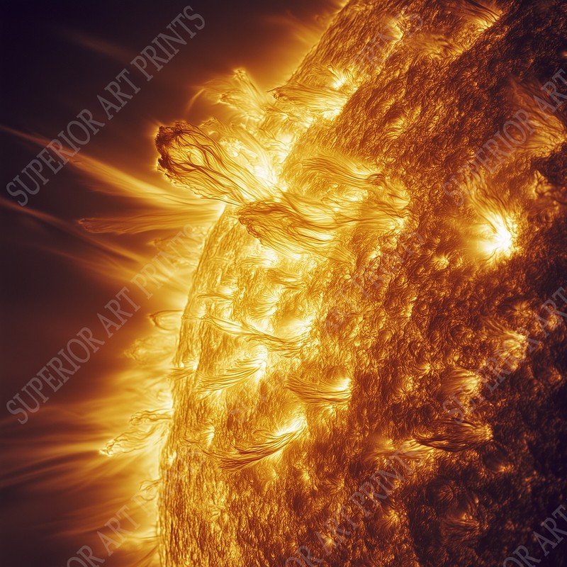 Sun Surface Wall Art Print Poster | Solar Flare Space Photography – Astronomy