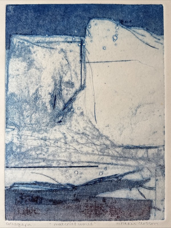 Nanci Blair Closson “Material World” Abstract Collagraph Signed One Of A Kind gallery