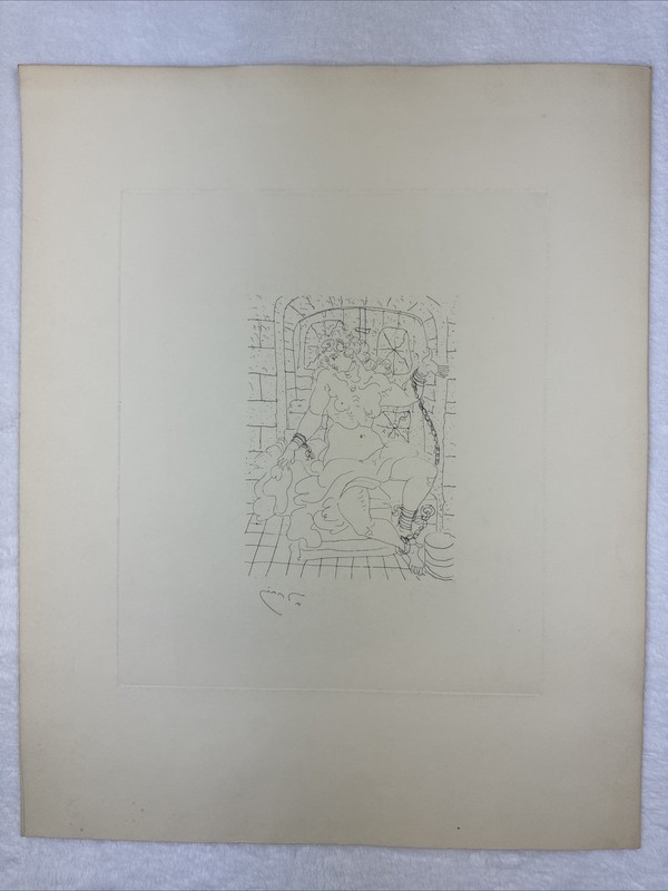 Andre Derain Vintage Fauvist Etching "The Prisoner" Signed in plate gallery
