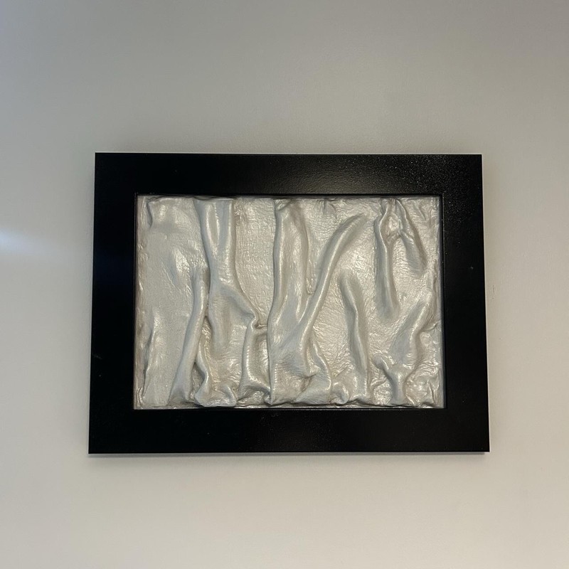 Handmade Wall Art Crafted Silver Grey Changes Colour Under Light x 14.5 x 11 in gallery