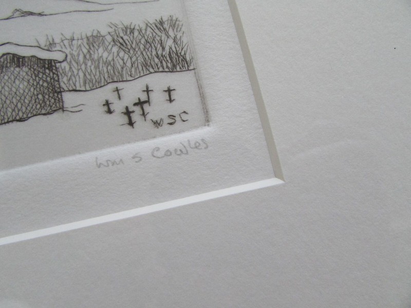 William S Cowles Snowy Church Black Mesa Parajito New Mexico Landscape Etching gallery