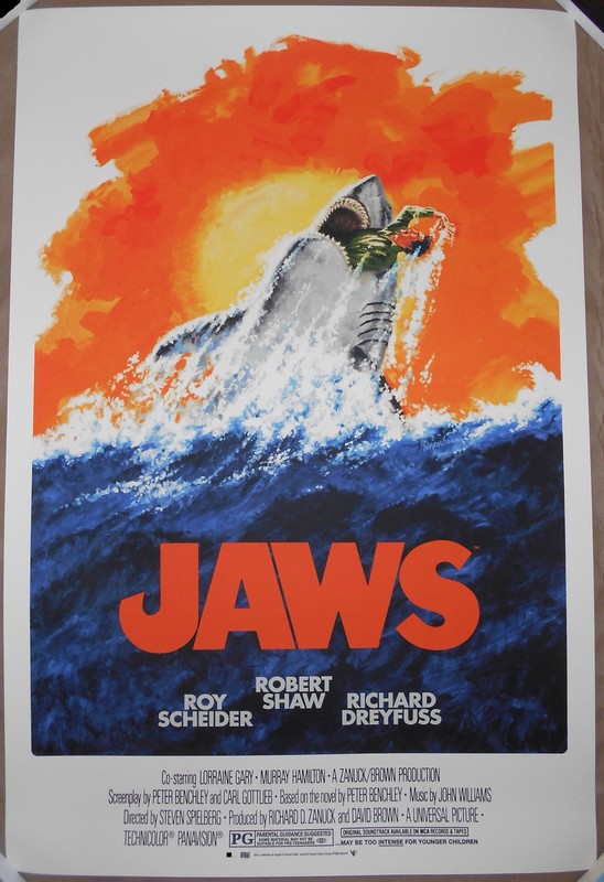 Jaws Screen Print Movie Poster Robert Tanenbaum Steven Spielberg #d /325 Shark