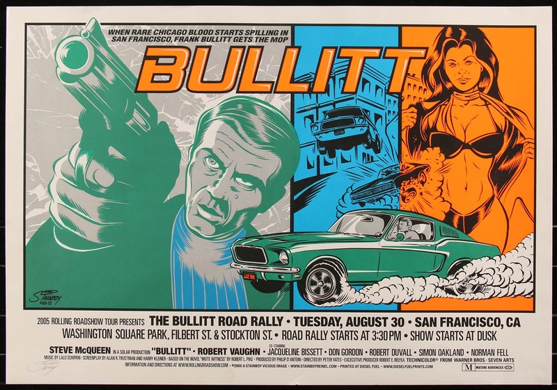 Bullitt by Greg Stainboy Reinel Screen Print Movie Art Poster Alamo Drafthouse