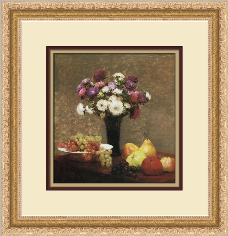 Henri Fantin-Latour Asthers & Fruit On Table Custom Framed Print FREE SHIP
