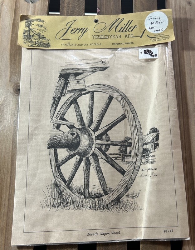 RARE FIND Yesteryear Art “Inside Wagon Wheel “8X10 Original Print #1744 Print 75 gallery