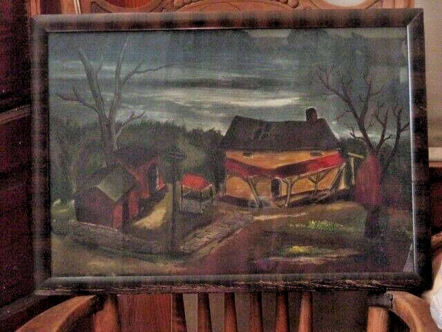 1937 "Landscape" Print by Karl Fortess 21 1/2x15 1/4 in. Living American Art Inc