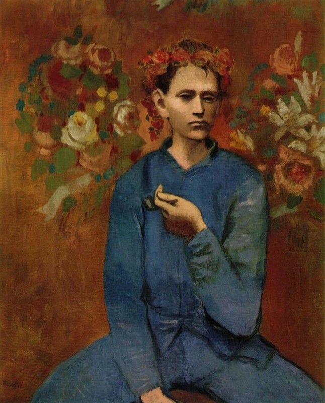 A Boy With Pipe by Pablo Picasso (1905) 16"X20" GLOSSY POSTER PRINT