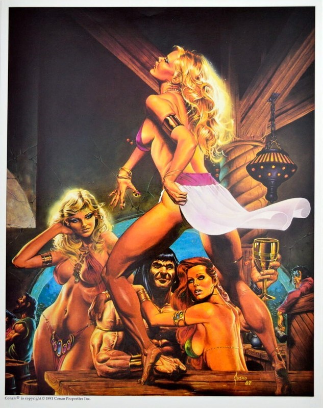 CONAN The BARBARIAN Limited Edition PRINT Of 2000 Joe Jusko art 1991 Maidens