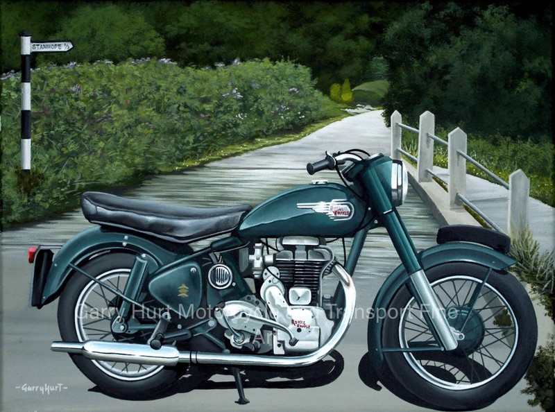 Royal Enfield Bullet 350cc Motorcycle A3 Size Limited Edition Print