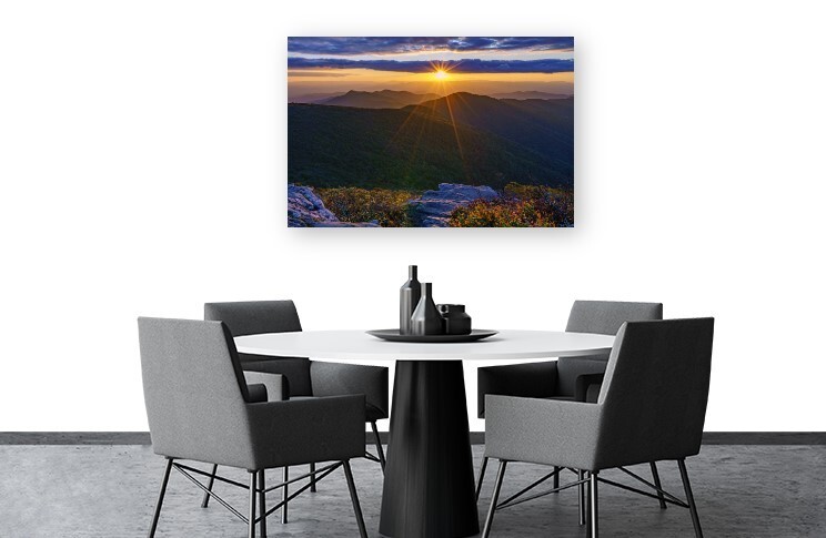 36″ x 24″ Craggy Pinnacle at Blue Ridge Mountains, NC Canvas Gallery Wrap