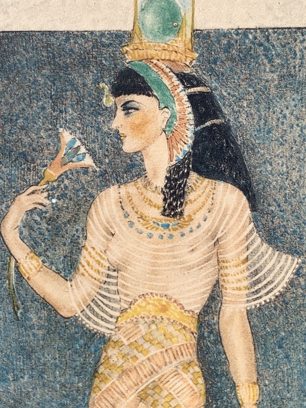Edouard Chimot etching aquatint The Egyptian ~ Art Deco 1920s