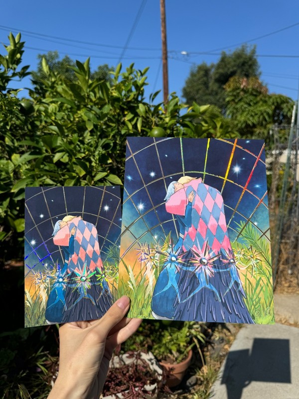 Foil Art Prints 8x10inch or 5x7inch 'Howl and Sophie - The Embrace' by NaurPika gallery