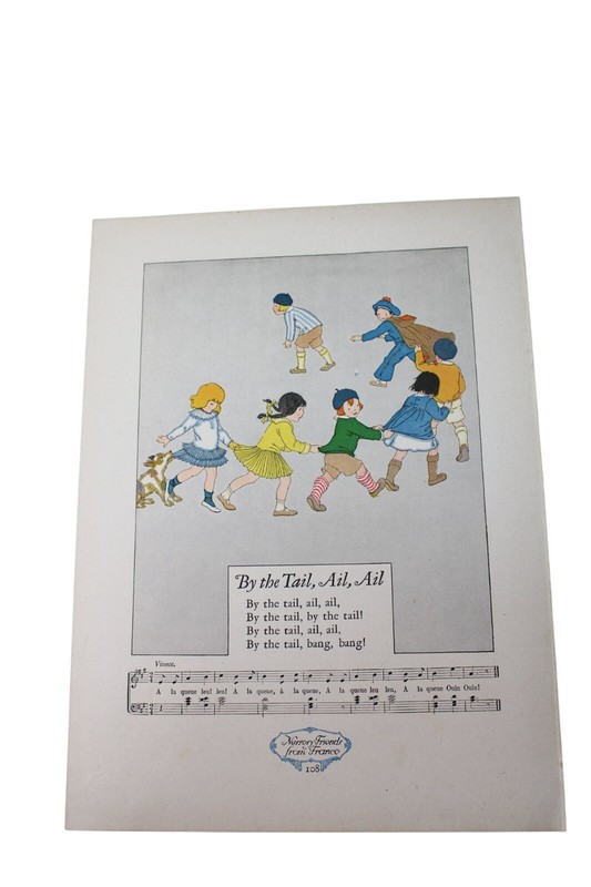 1928 Nursery Rhyme Print France By the Tail Ail 93131