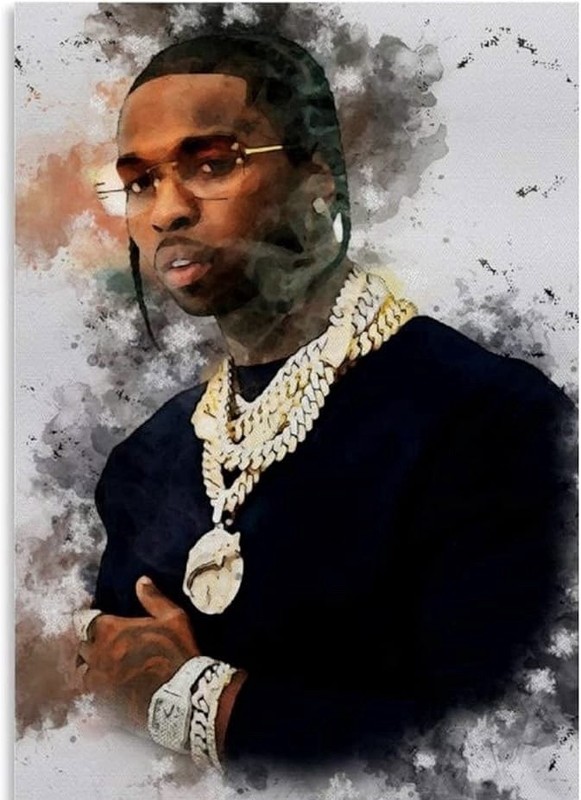 Poster Decorative framed 25″ x 36″ hip-hop rapper Pop Smoke READ!