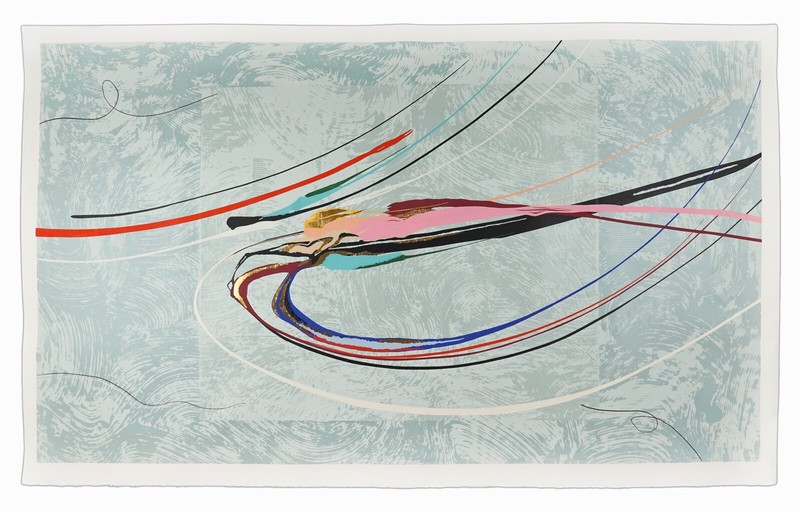 Elba Alvarez «Daetsty» Mixed Media Print on Paper Vintage Abstract Expressionist