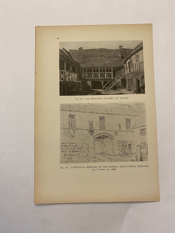 Medieval George Inn High Street Bedford Bedfordshire England c. 1926 Print
