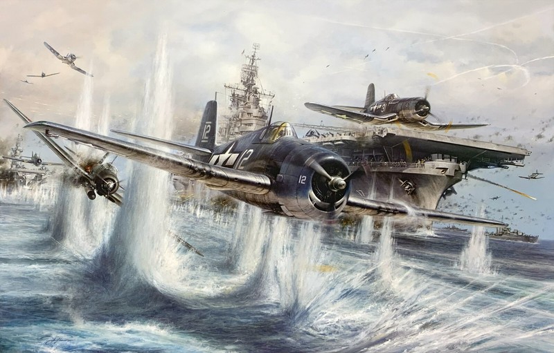 Battle for the Solomons by John Shaw Limited Edition signed by 2 Pacific Aces