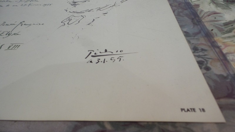 VTG Poster PABLO PICASSO 1955 Paris Exp. 1957 Offset Lithograph Platesigned gallery
