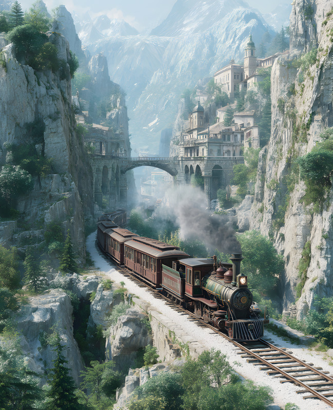 8×10 Train & Railroad Art Print – 722412581