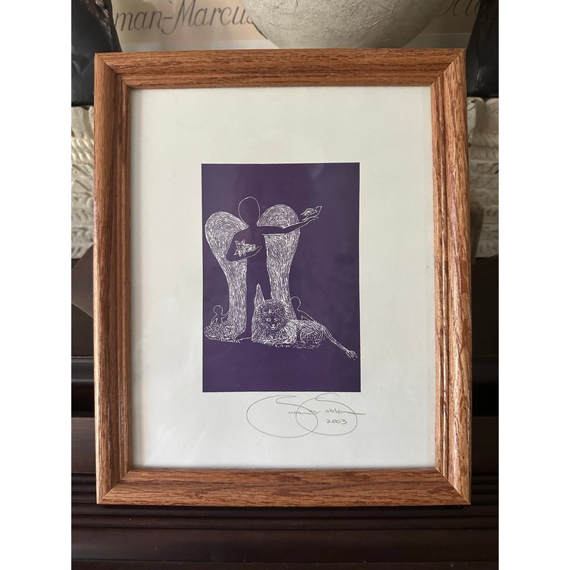 Signed numbered framed Print by Susan M. Sablon 2003, A Message of Faith 11×9”