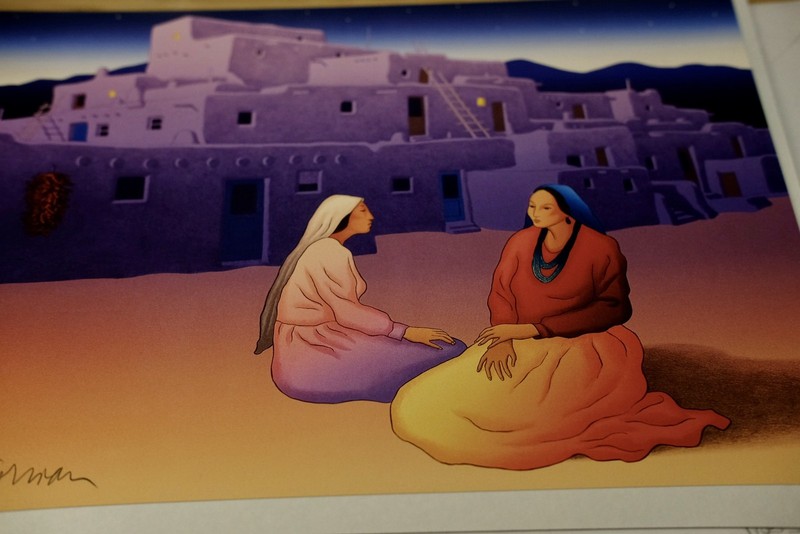 R.C. Gorman — «Taos Storytellers» Pencil-Signed Lithograph, 8.5×11