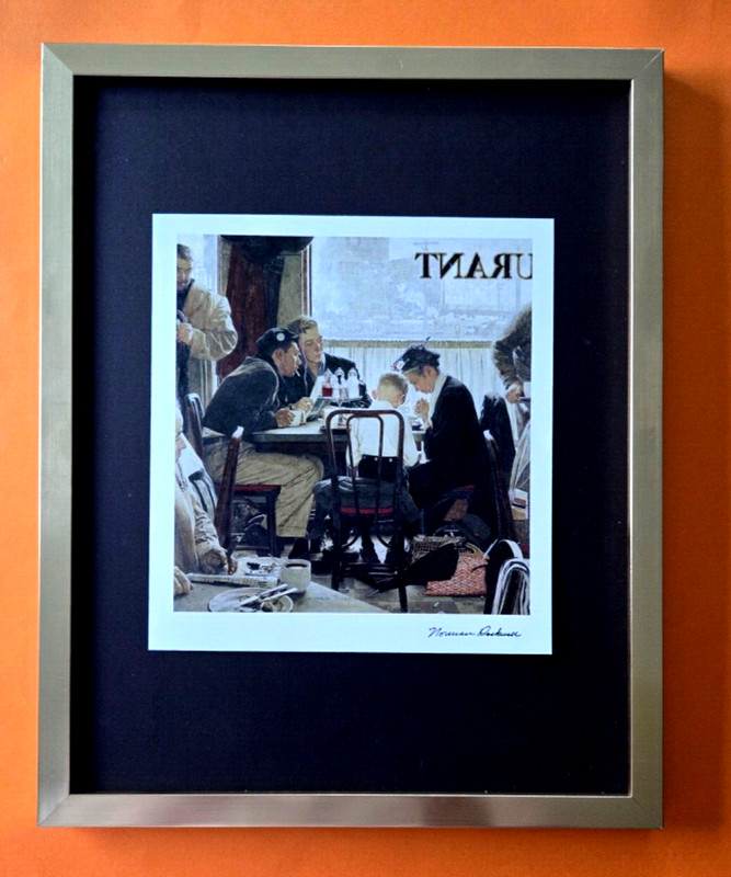 NORMAN ROCKWELL + Signed 1970's  Print Mounted and Framed + Beautiful.