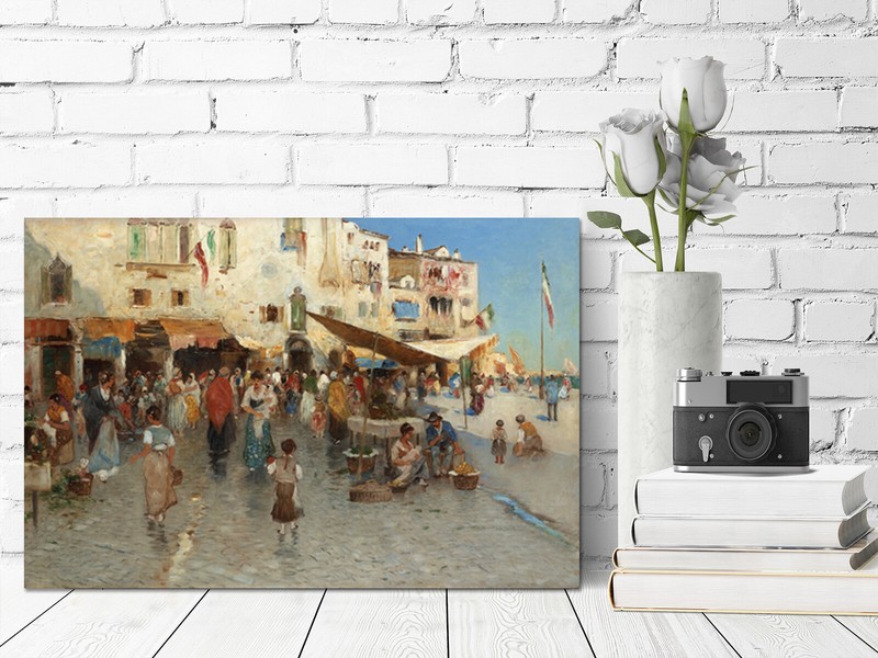 Market scene Wilhelm von Gegerfelt canvas print gallery