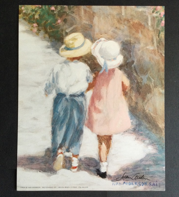 Boy Girl Kids Holding Hands 8x10 Art Print Hand Signed Vintage 1988 gallery