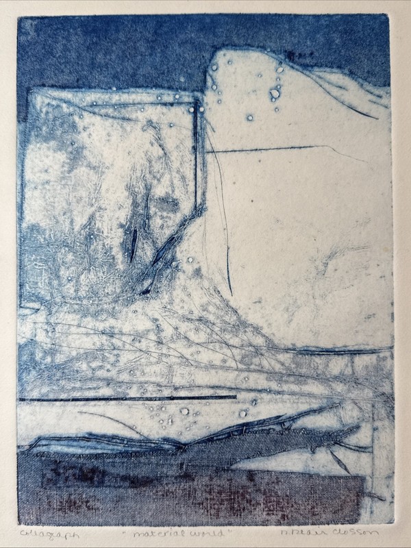 Nanci Blair Closson “Material World” Abstract Collagraph Signed One Of A Kind