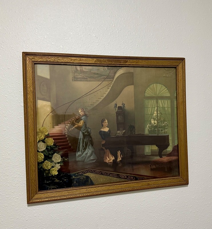Rare Vintage Painting - R. Brownell McGrew "Morning Melody" Framed Art Piece gallery