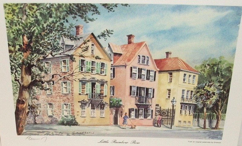 ED EMERSON «LITTLE RAINBOW ROW» HAND SIGNED IN PENCIL COLOR LITHOGRAPH