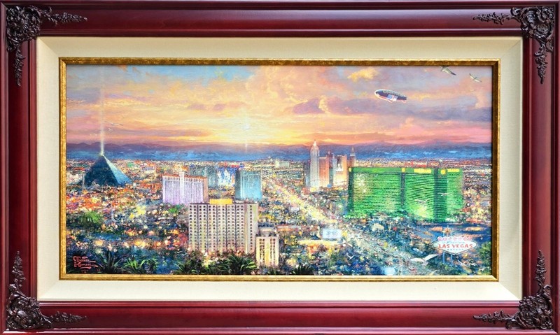 Thomas Kinkade Viva Las Vegas 18×36 Gallery Proof Oil on Canvas