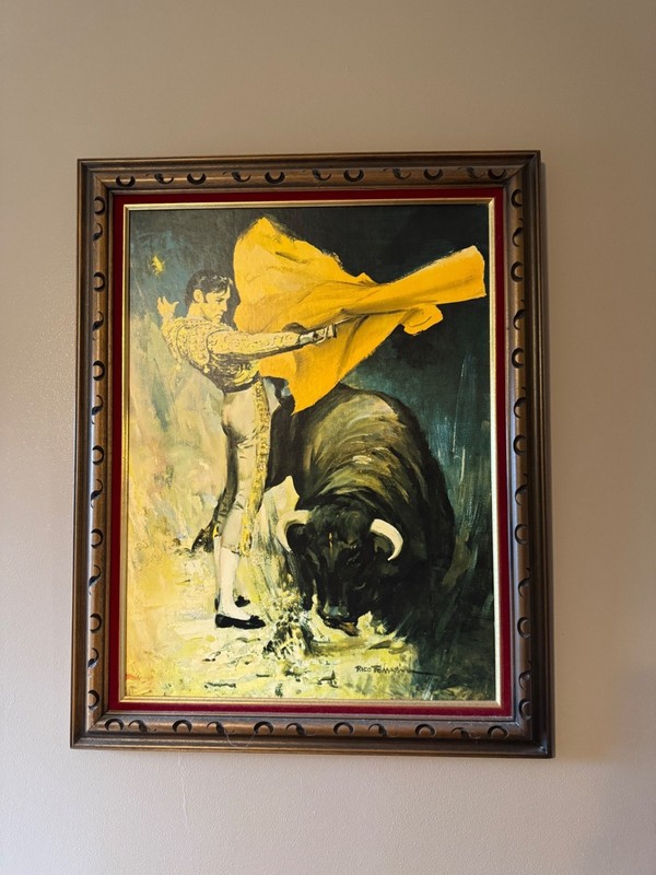 Framed Rico Tomaso Matador Bullfight Scene Art Print Set Of 2 Rustic Décor 18x24 gallery